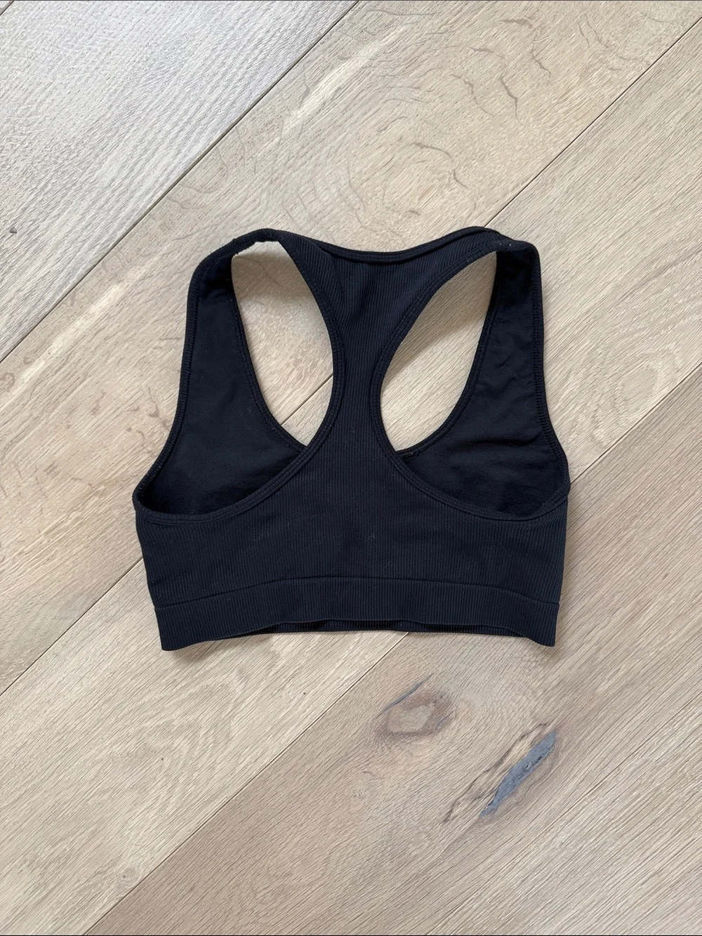 Alo Black Ribbed Racerback Sports Bra Small - Picture 3 of 3